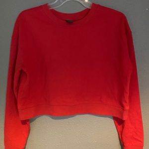 Red crop crewneck